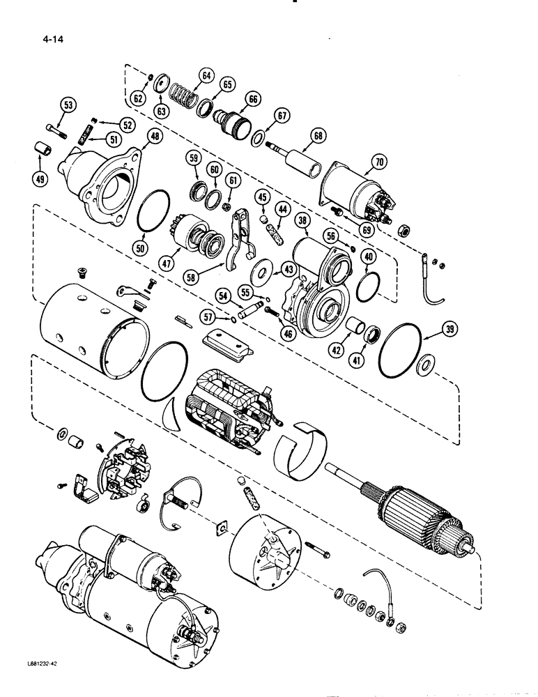 Схема запчастей Case W30 - (4-14) - L118276 STARTER, DELCO - REMY (04) - ELECTRICAL SYSTEMS