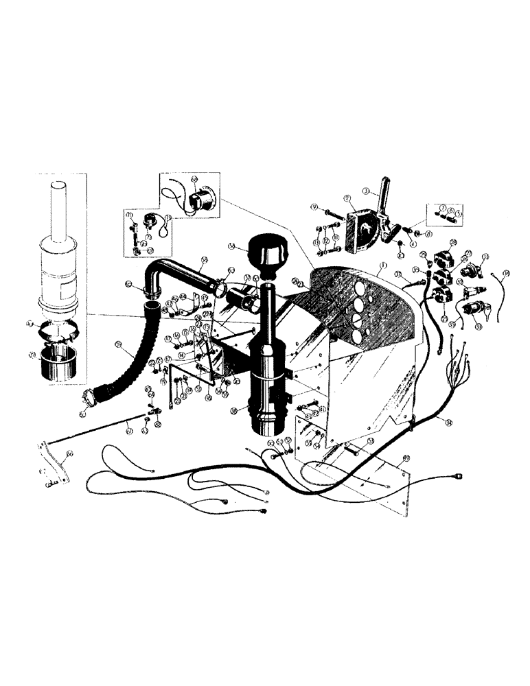 Схема запчастей Case 400 - (088) - COWL, DASH, AIR CLEANER, AND THROTTLE CONTROL (01) - ENGINE