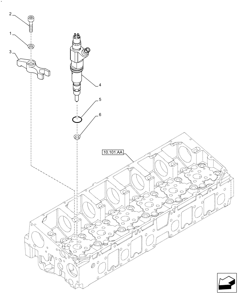 Схема запчастей Case F2CFE614G B002 - (10.218.AF) - FUEL INJECTOR (10) - ENGINE