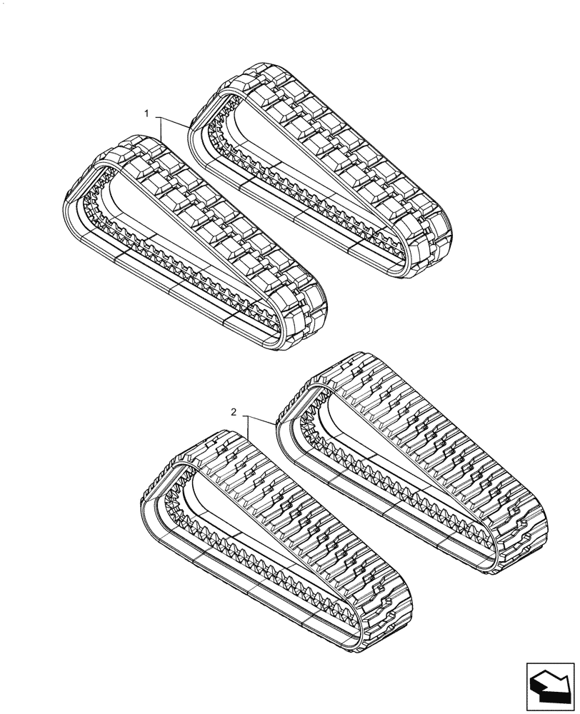 Схема запчастей Case TR270 - (48.100.AE) - RUBBER TRACK (48) - TRACKS & TRACK SUSPENSION