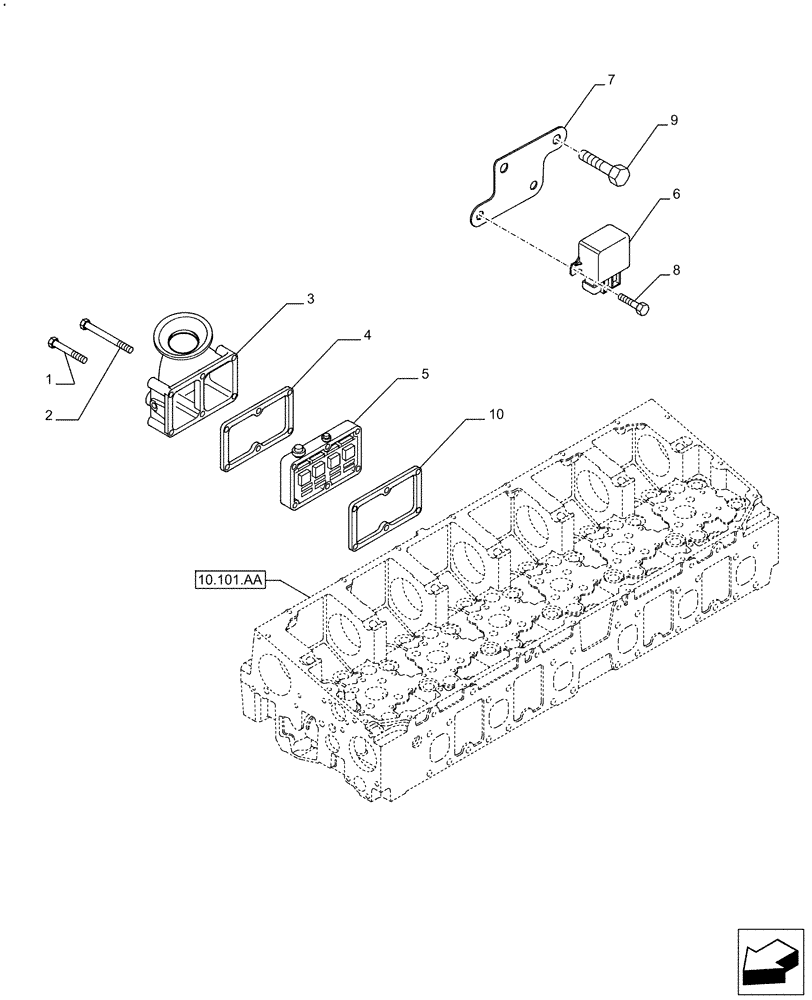 Схема запчастей Case F2CFE614G B002 - (10.254.AM) - INLET MANIFOLD (10) - ENGINE