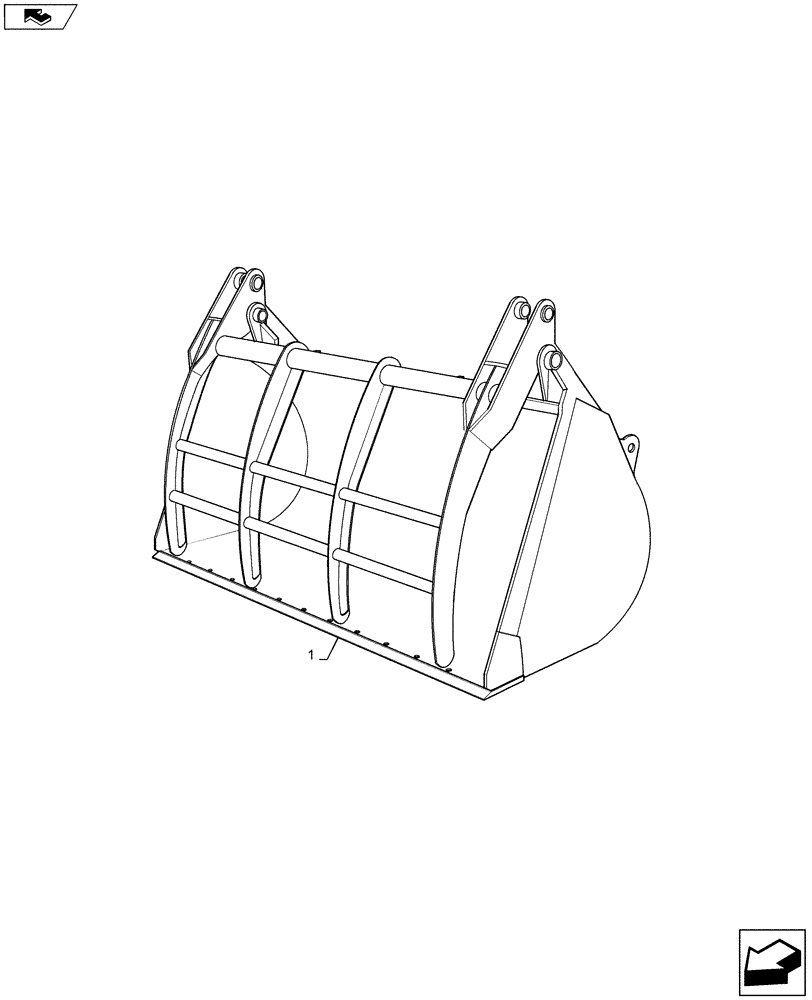 Схема запчастей Case 721F - (82.300.04) - BUCKET, AG WITH GRAPPLE (82) - FRONT LOADER & BUCKET