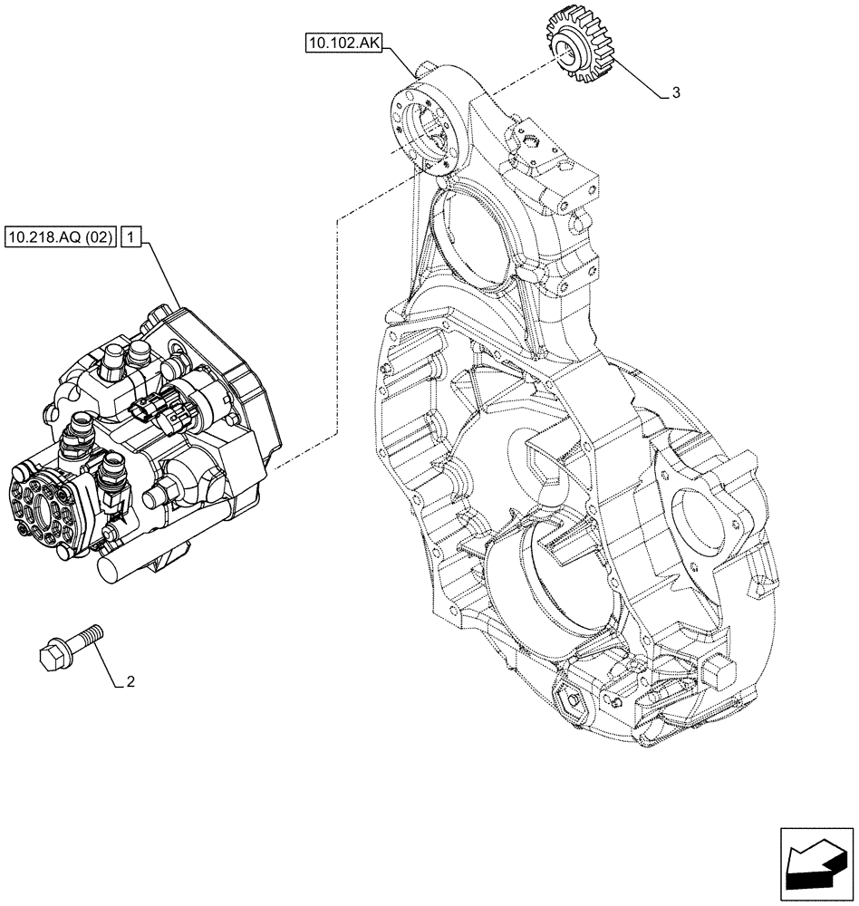 Схема запчастей Case F2CFE614G B002 - (10.218.AQ[01]) - FUEL INJECTION PUMP (10) - ENGINE