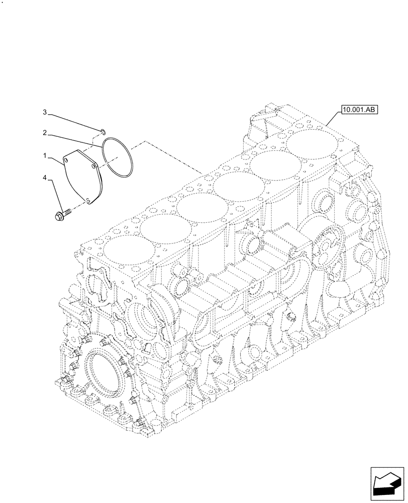 Схема запчастей Case F2CFE614G B003 - (10.450.AA[02]) - AIR COMPRESSOR, COVER (10) - ENGINE