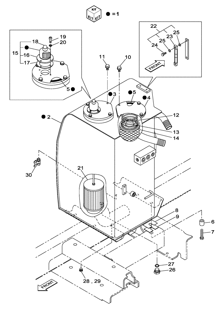 Схема запчастей Case CX210C NLC - (35.300.01) - HYDRAULIC RESERVOIR - CX210C NLC (35) - HYDRAULIC SYSTEMS