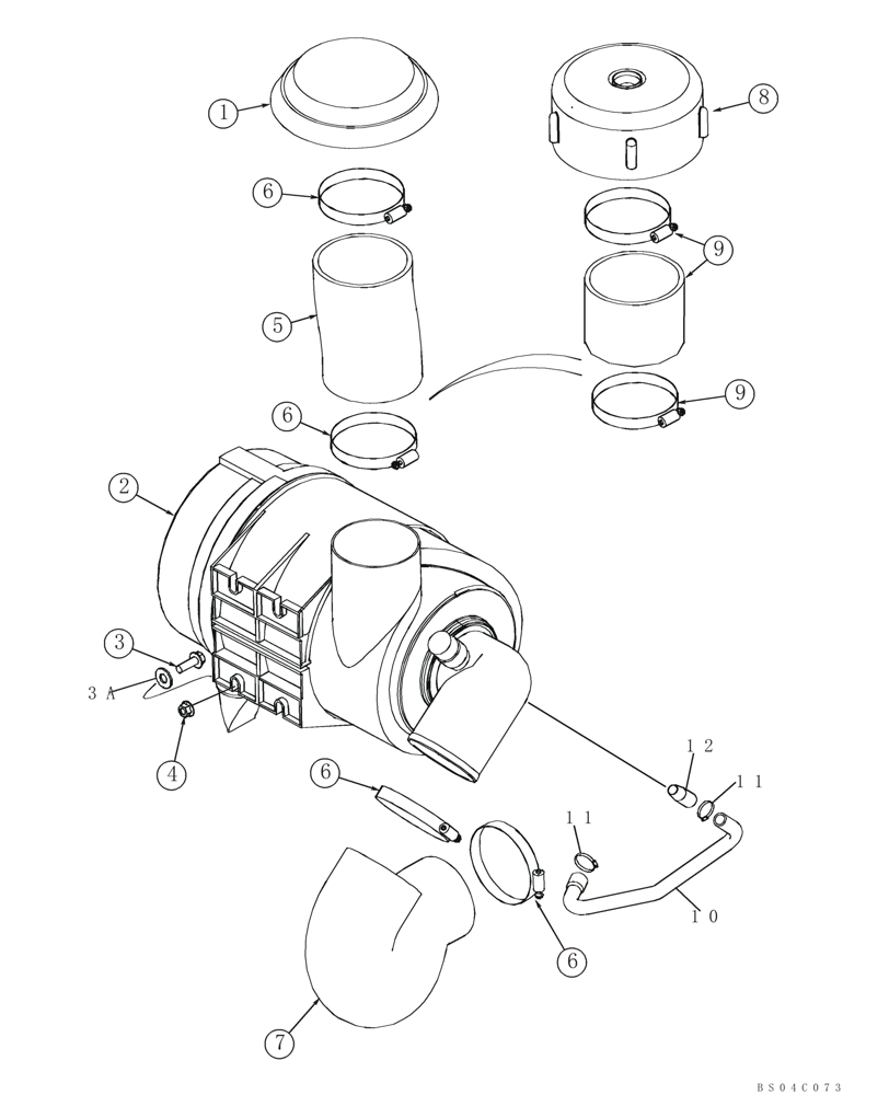 Схема запчастей Case 850K - (02-06) - AIR CLEANER - MOUNTING (02) - ENGINE