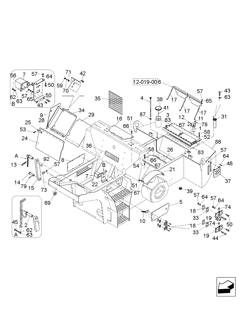 Схема запчастей Case SV212 - (12-001-00[01]) - CHASSIS - IF USED (09) - CHASSIS/ATTACHMENTS