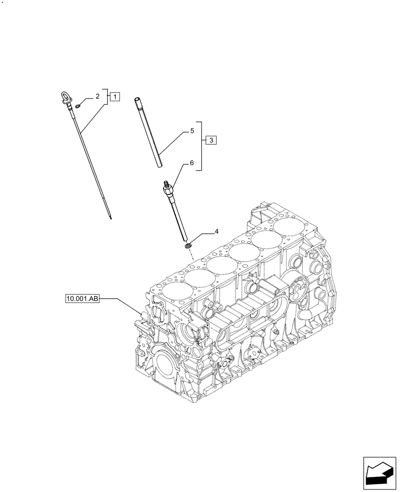 Схема запчастей Case F2CFE614G B003 - (10.304.AS) - DIPSTICK (10) - ENGINE