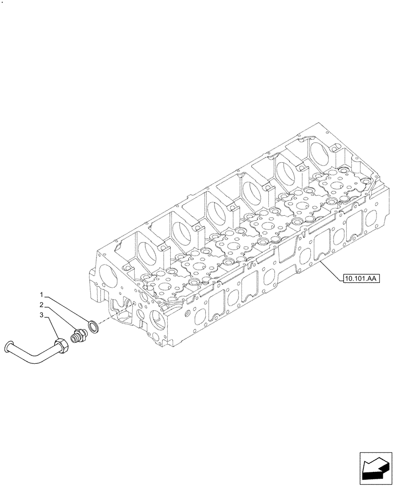 Схема запчастей Case F2CFE614G B003 - (10.400.AE) - ENGINE, COOLING SYSTEM LINE (10) - ENGINE