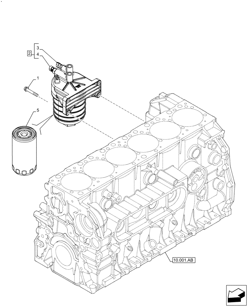 Схема запчастей Case F2CFE614G B003 - (10.206.AG) - FUEL FILTER (10) - ENGINE