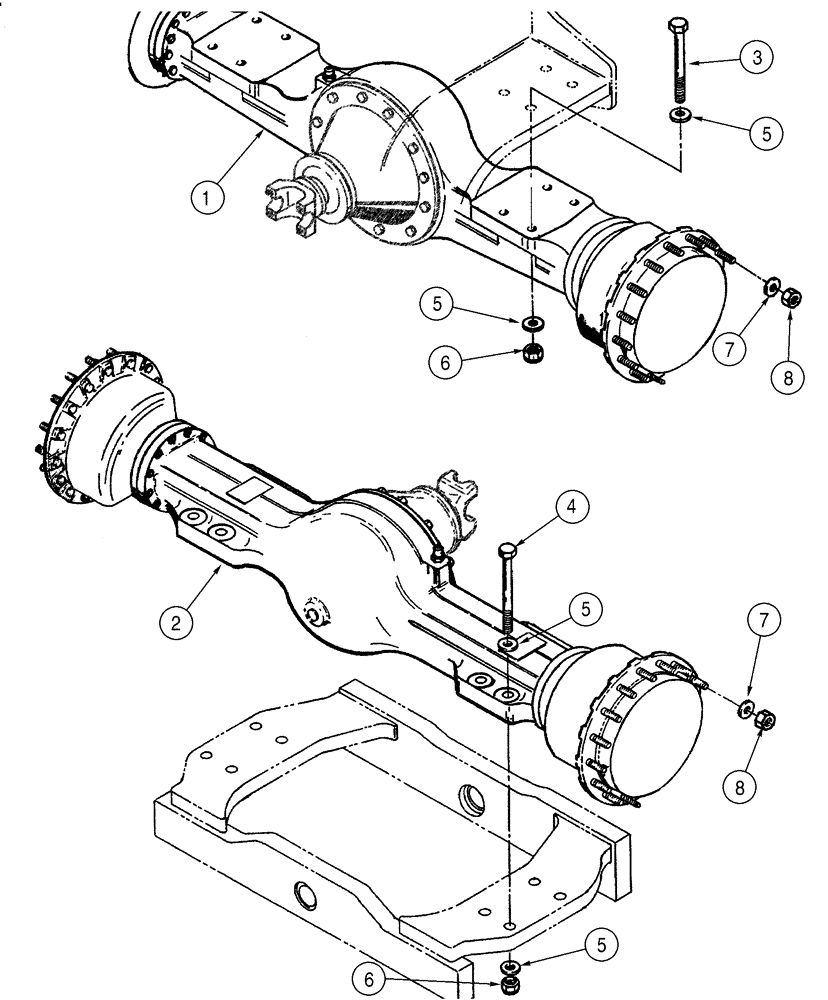 Схема запчастей Case 821C - (06-23) - AXLE MOUNTING JEE0123403- (06) - POWER TRAIN