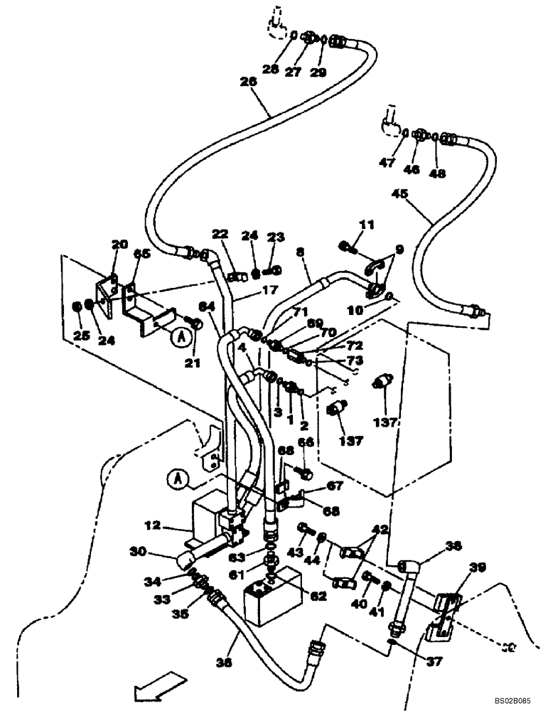 Схема запчастей Case CX130 - (08-075) - HYDRAULICS - AUXILIARY, DOUBLE ACTING CIRCUIT/TRIGGER ACTIVATED (08) - HYDRAULICS