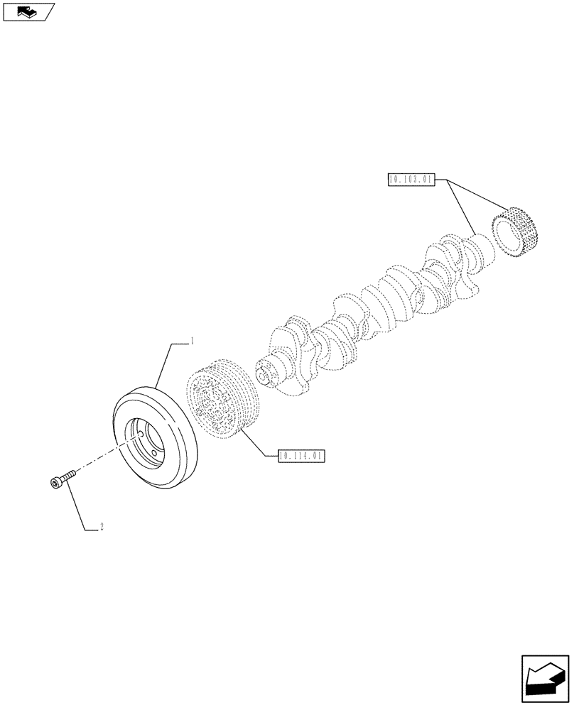 Схема запчастей Case F3BE0684N E918 - (10.110.01) - PULLEY - CRANKSHAFT (504253310) (10) - ENGINE