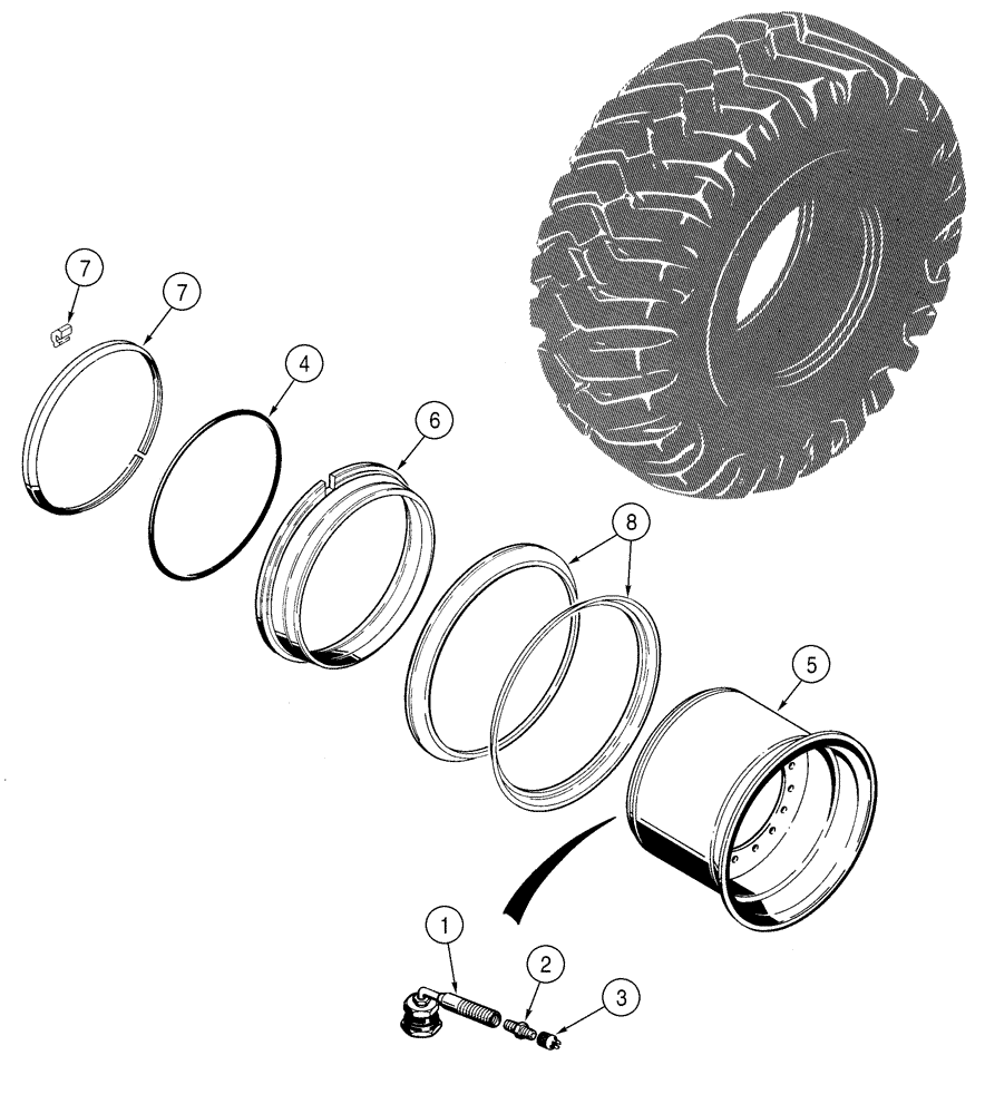 Схема запчастей Case 821C - (06-47) - WHEELS (06) - POWER TRAIN