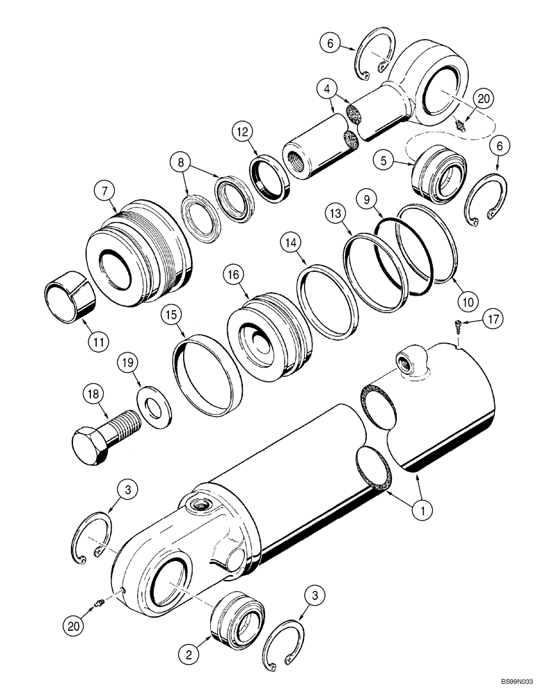 Схема запчастей Case 1150H_IND - (08-14) - CYLINDER ASSY - ANGLE (08) - HYDRAULICS