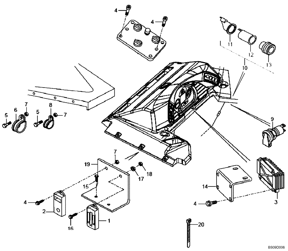 Схема запчастей Case 330B - (67A00002111[001]) - COMPONENTS, ELECTRICAL - TRANSFORMER (P.I.N. HHD0330BN7PG57000 AND AFTER) (84217025) (13) - Electrical System / Decals