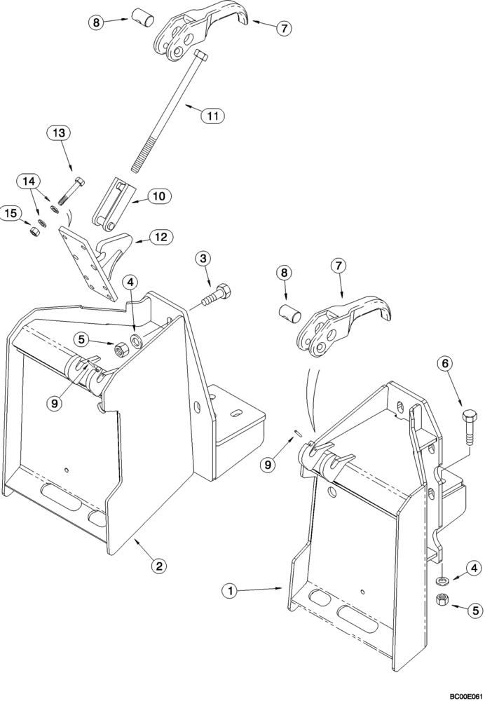 Схема запчастей Case 75XT - (09-55) - BACKHOE - FRAME (NORTH AMERICA) (09) - CHASSIS