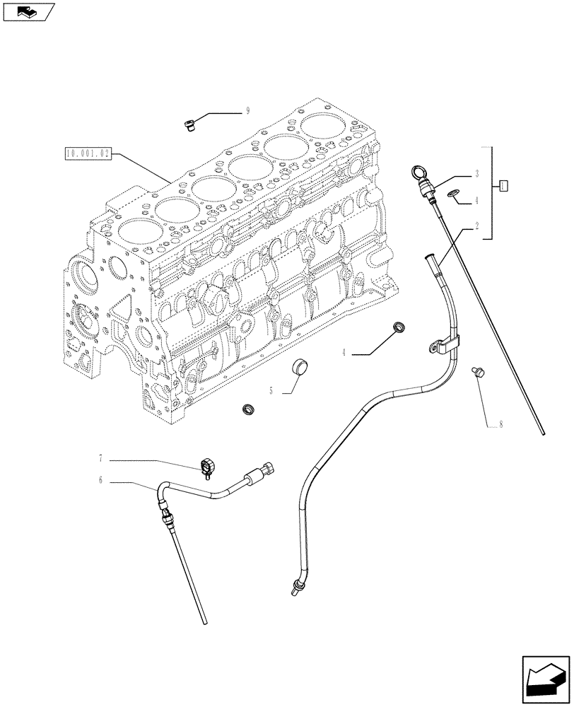 Схема запчастей Case F4HFE613R A003 - (10.304.01) - OIL LEVEL CHECK (504310590 - 504088054) ENGINE COMPONENTS