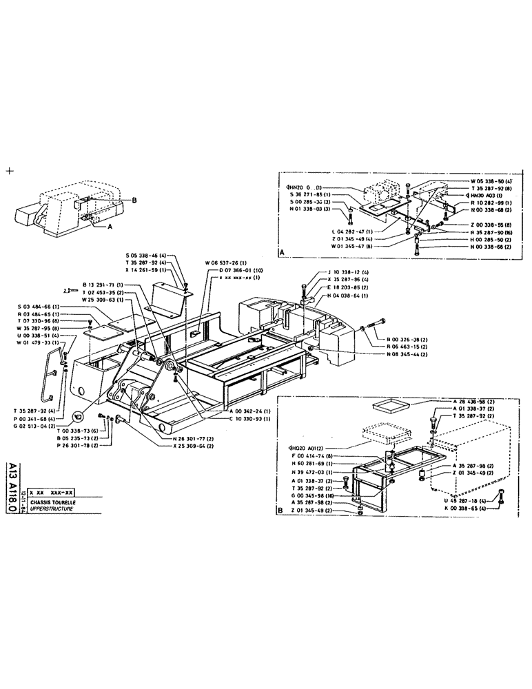 Схема запчастей Case 220 - (017) - UPPERSTRUCTURE (05) - UPPERSTRUCTURE CHASSIS