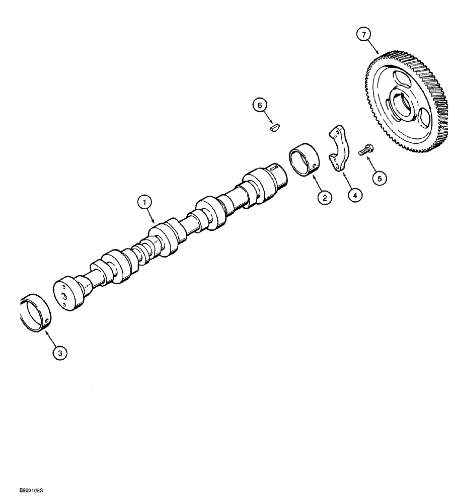 Схема запчастей Case 580SL - (2-036) - CAMSHAFT, 4T-390 EMISSIONS CERTIFIED ENGINE (02) - ENGINE