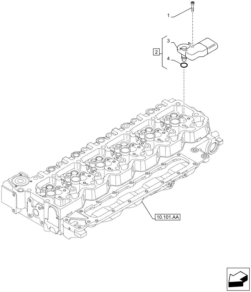 Схема запчастей Case F4HFA613M E001 - (55.014.AD) - ENGINE, SENSOR (55) - ELECTRICAL SYSTEMS