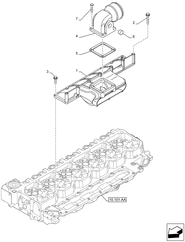 Схема запчастей Case F4HFA613M E001 - (10.254.AM) - MANIFOLD, INTAKE (10) - ENGINE