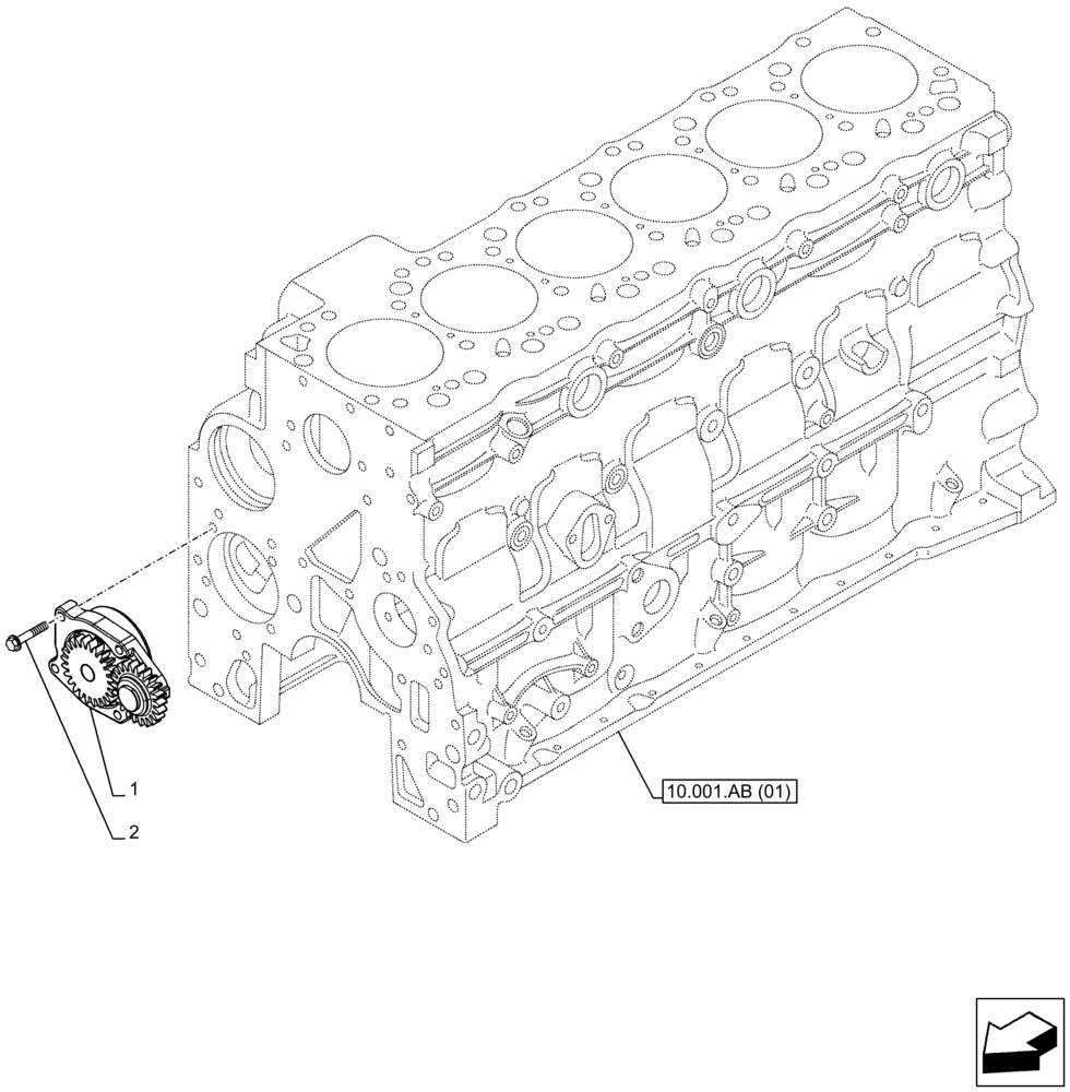 Схема запчастей Case F4HFA613N E001 - (10.304.AC) - ENGINE OIL PUMP (10) - ENGINE