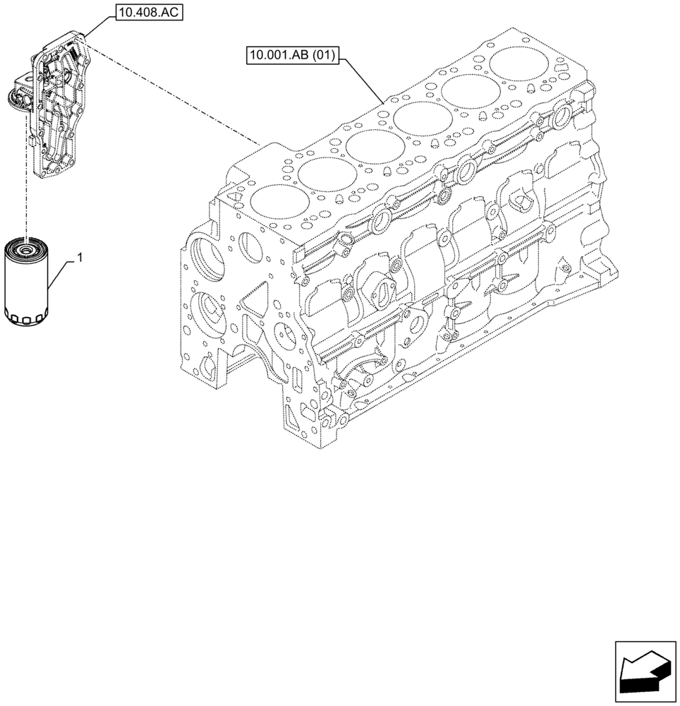 Схема запчастей Case F4HFA613N E001 - (10.304.AE) - ENGINE OIL FILTER (10) - ENGINE