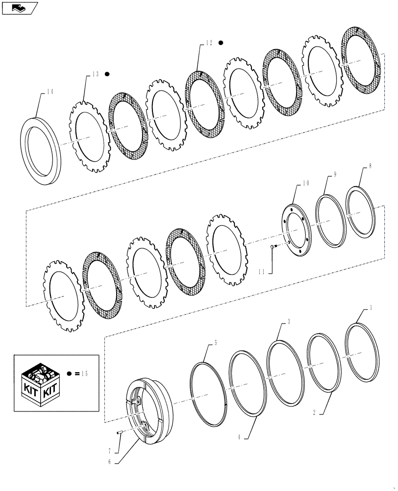 Схема запчастей Case 921G - (33.202.030) - VAR - 424775, 424235 - REAR AXLE BRAKE ASSEMBLY (33) - BRAKES & CONTROLS