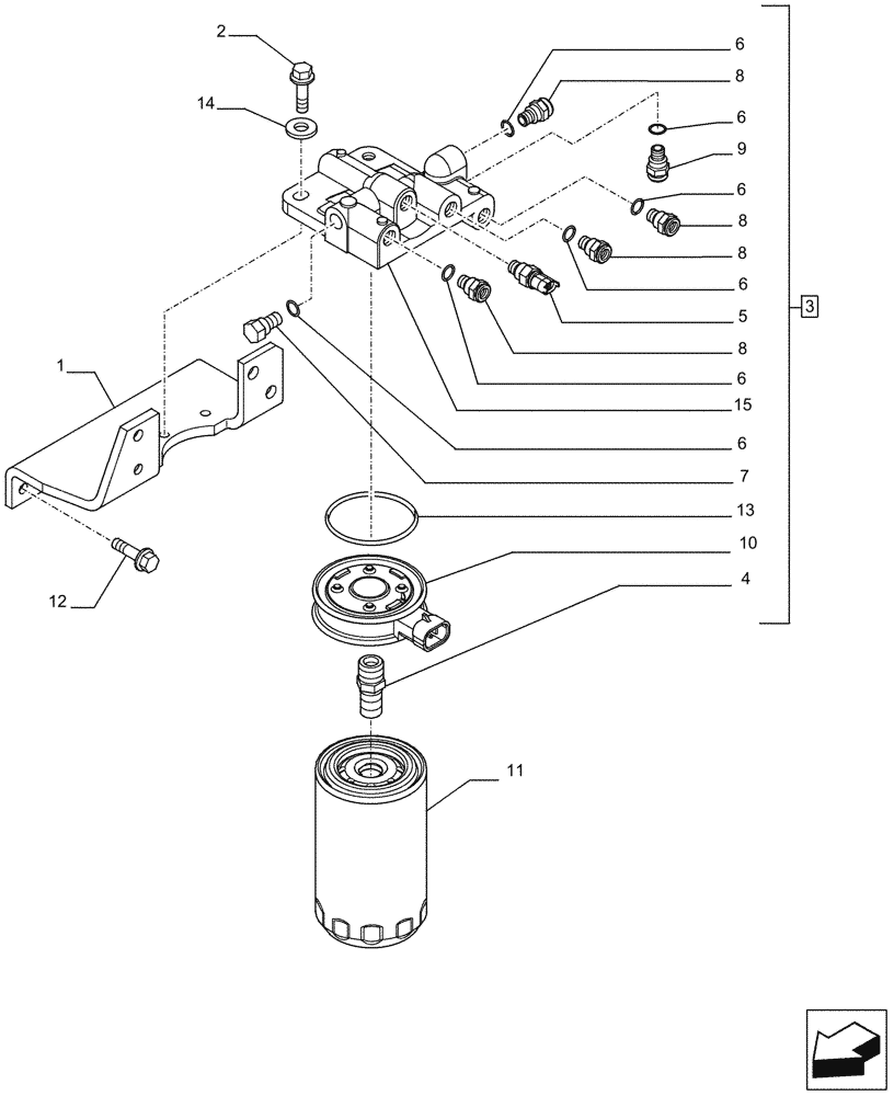 Схема запчастей Case 1650M XLT PAT - (10.218.010) - FUEL FILTER (10) - ENGINE