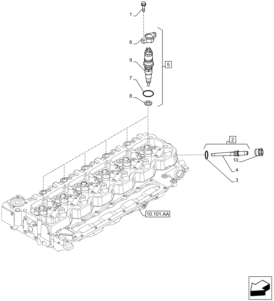 Схема запчастей Case F4HFA613L E001 - (10.218.AF) - FUEL INJECTOR (10) - ENGINE