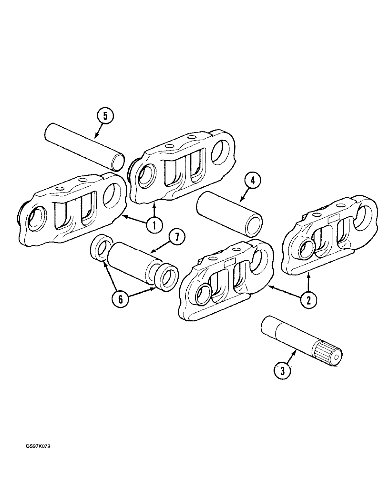 Схема запчастей Case 888 - (5-16) - TRACK CHAIN, LINKS AND PINS (11) - TRACKS/STEERING