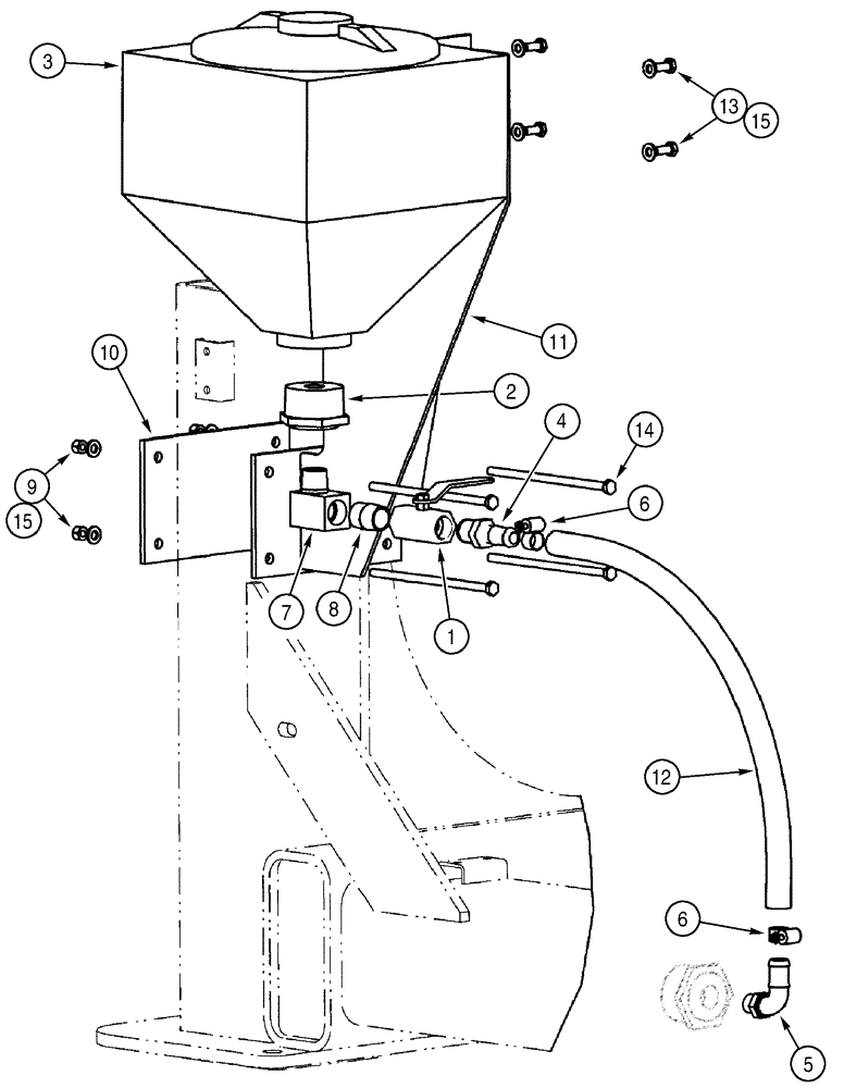 Схема запчастей Case 6030 - (09-16) - RESERVOIR ANTI (09) - CHASSIS/ATTACHMENTS