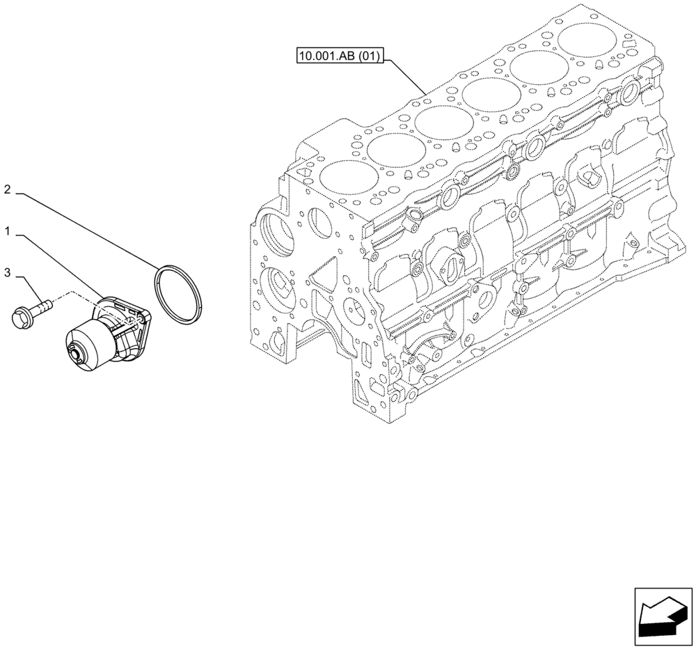 Схема запчастей Case F4HFA613N E001 - (10.400.BB) - WATER PUMP (10) - ENGINE