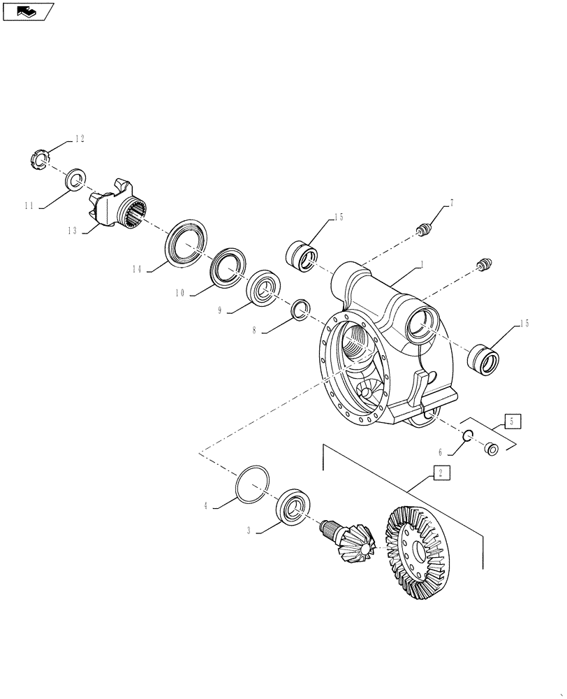 Схема запчастей Case 921F - (27.100.AS) - REAR AXLE DIFFERENTIAL CARRIER (27) - REAR AXLE SYSTEM