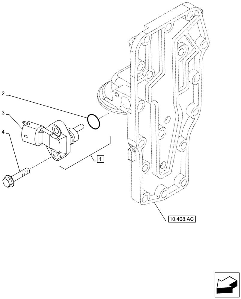 Схема запчастей Case F4HFE613F A001 - (55.013.AD) - ENGINE OIL, SENSOR, PRESSURE (55) - ELECTRICAL SYSTEMS