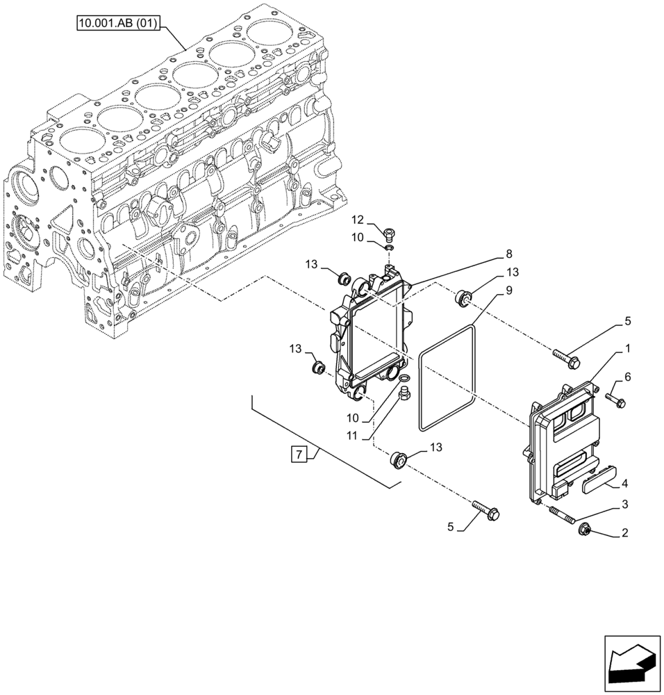 Схема запчастей Case F4HFA613L E001 - (55.015.AA) - ENGINE, CONTROL, UNIT (55) - ELECTRICAL SYSTEMS