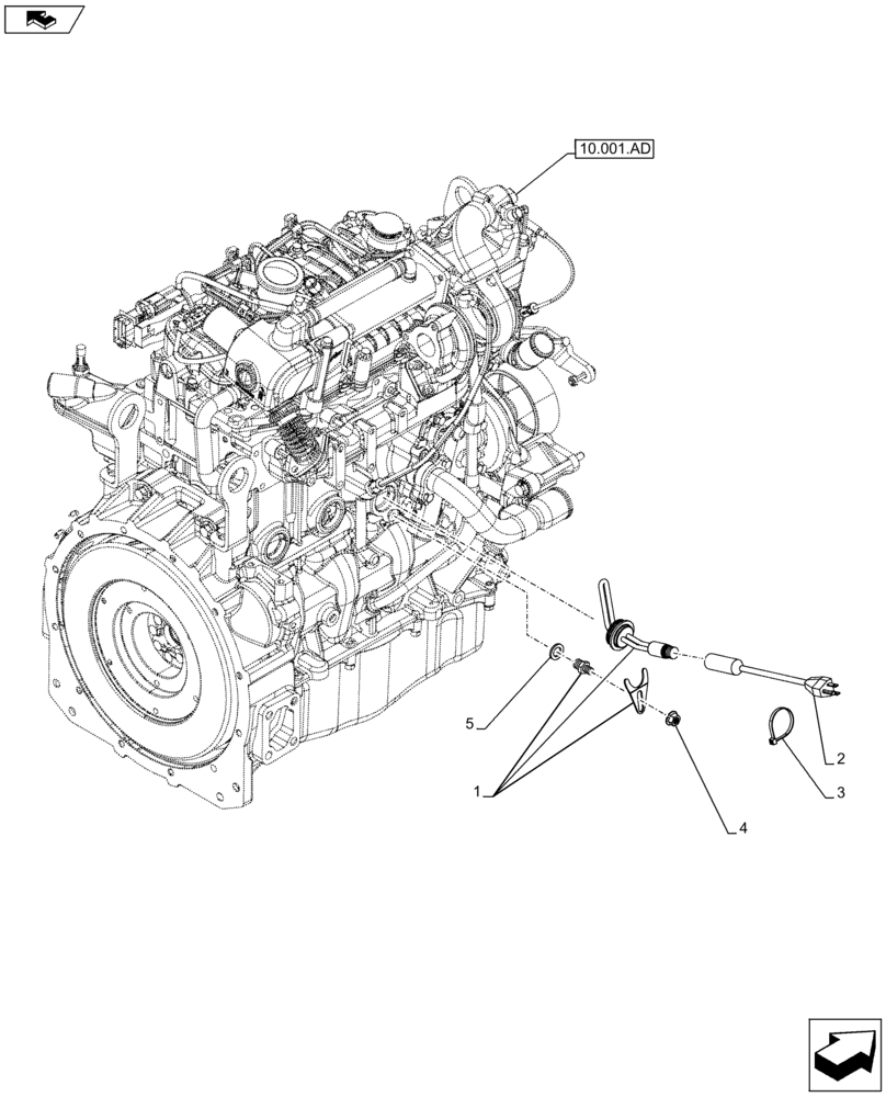 Схема запчастей Case TV380 - (10.001.AF[02]) - BLOCK HEATER, 220V (10) - ENGINE