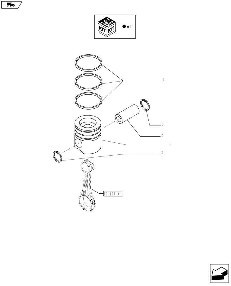 Схема запчастей Case 921F - (10.105.02) - PISTON - ENGINE (10) - ENGINE