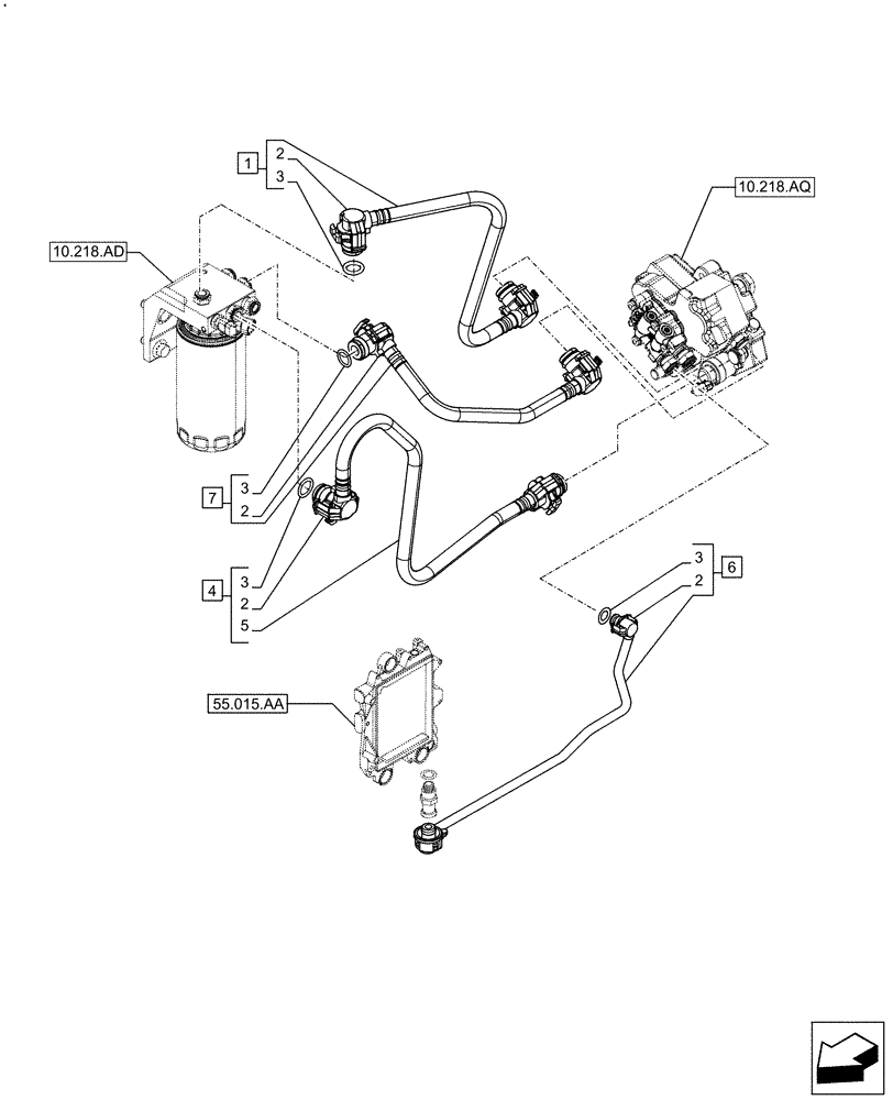 Схема запчастей Case F4HFE413E A002 - (10.218.AI[01]) - INJECTION PIPE (10) - ENGINE