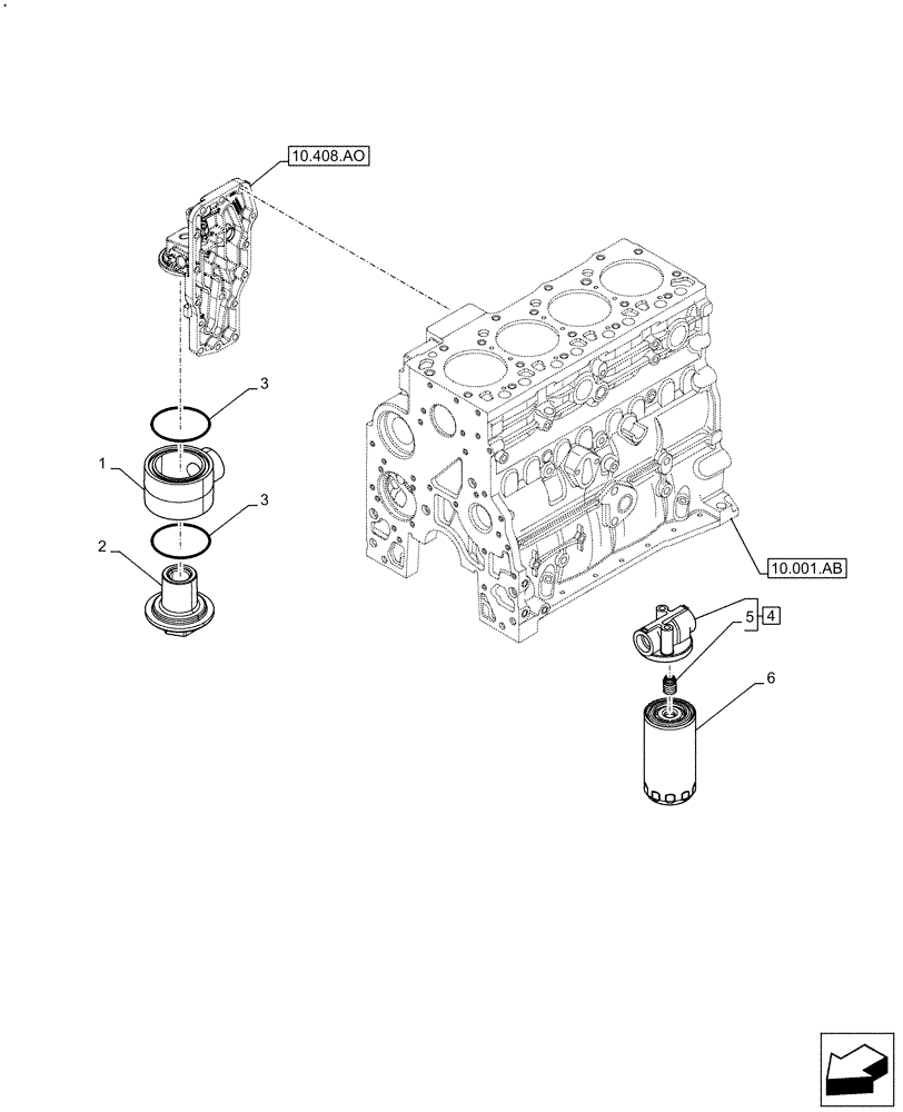 Схема запчастей Case F4HFE413C A002 - (10.304.AE) - ENGINE OIL FILTER (10) - ENGINE