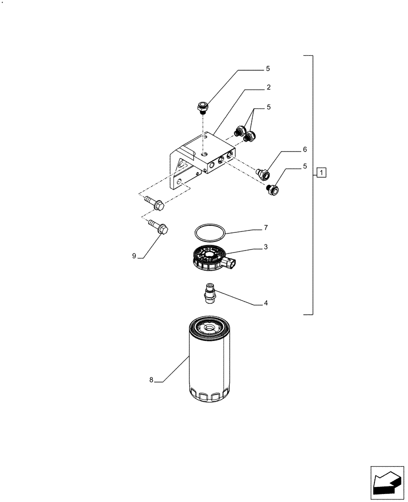 Схема запчастей Case F4HFE413C A002 - (10.218.AD) - FUEL FILTER (10) - ENGINE