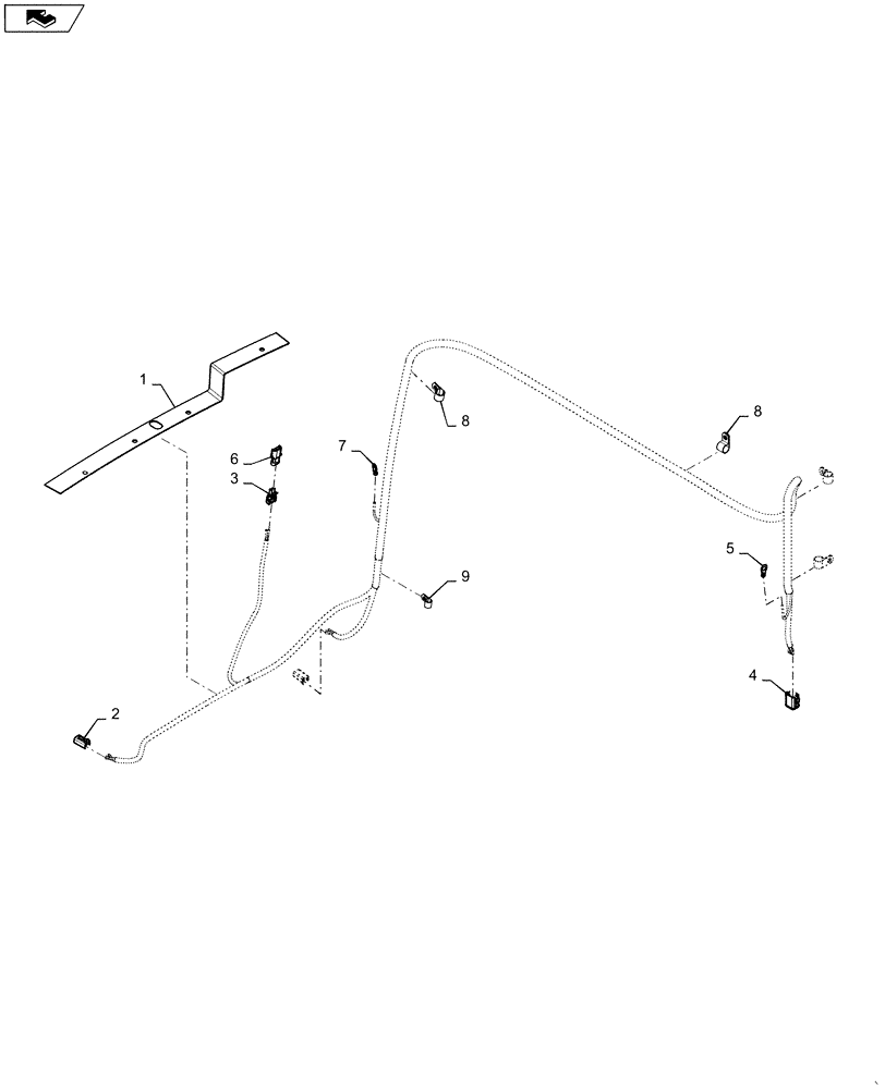 Схема запчастей Case 921F - (55.990.AC) - HOOD WIRE HARNESS ASSEMBLY (55) - ELECTRICAL SYSTEMS