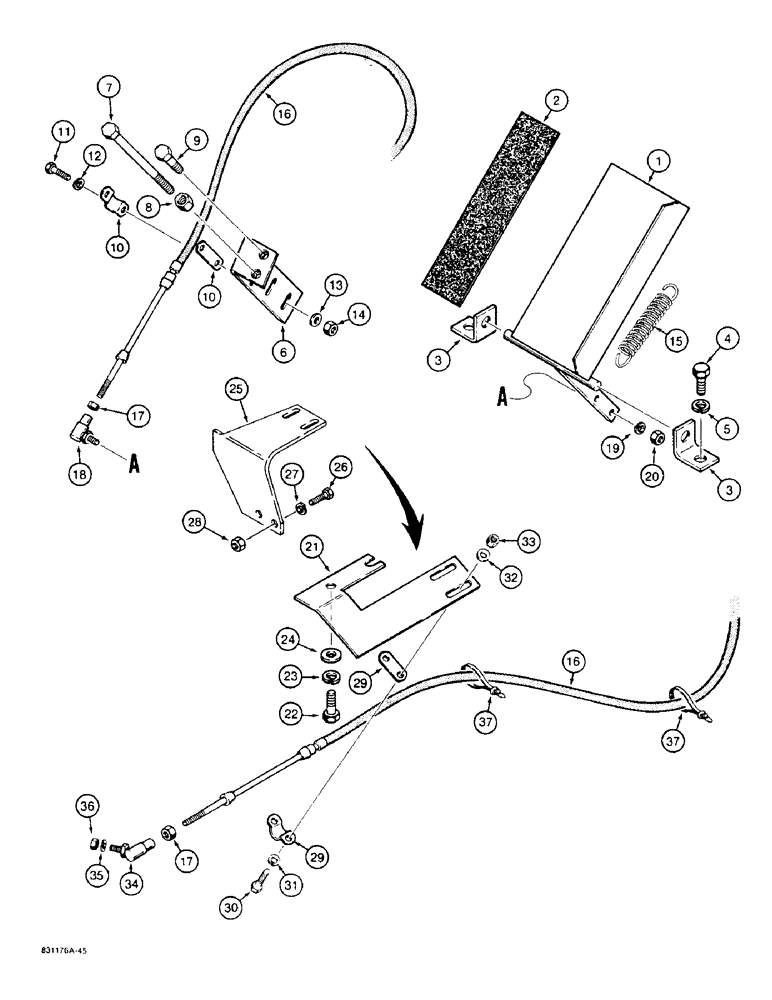 Схема запчастей Case W11B - (2-056) - ACCELERATOR AND LINKAGE (02) - ENGINE