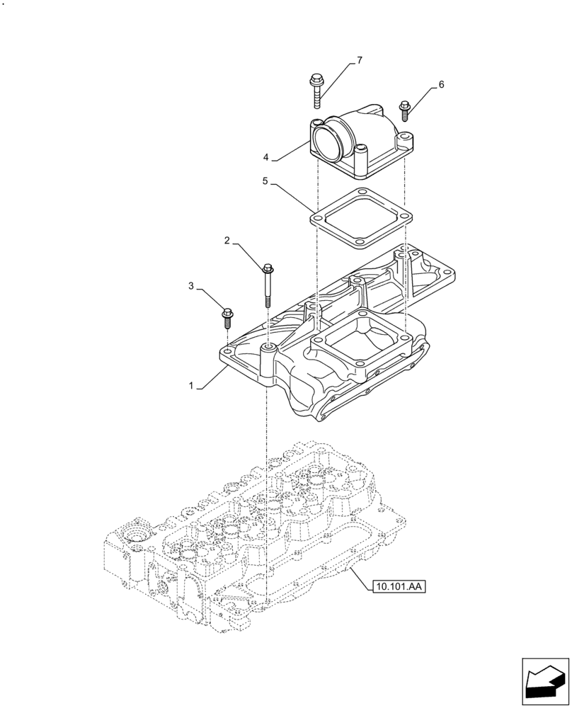 Схема запчастей Case F4HFE413C A002 - (10.254.AM) - MANIFOLD, INTAKE (10) - ENGINE