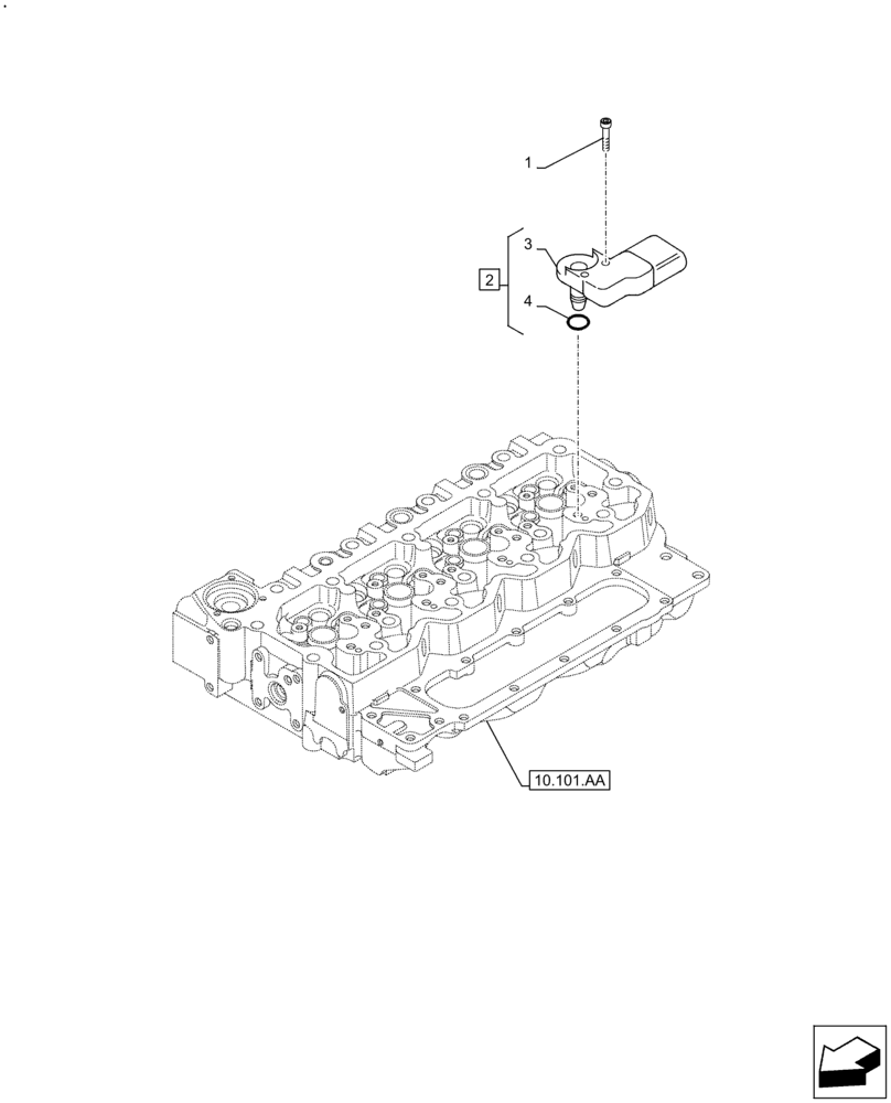 Схема запчастей Case F4HFE413C A002 - (55.014.AD) - ENGINE, SENSOR (55) - ELECTRICAL SYSTEMS