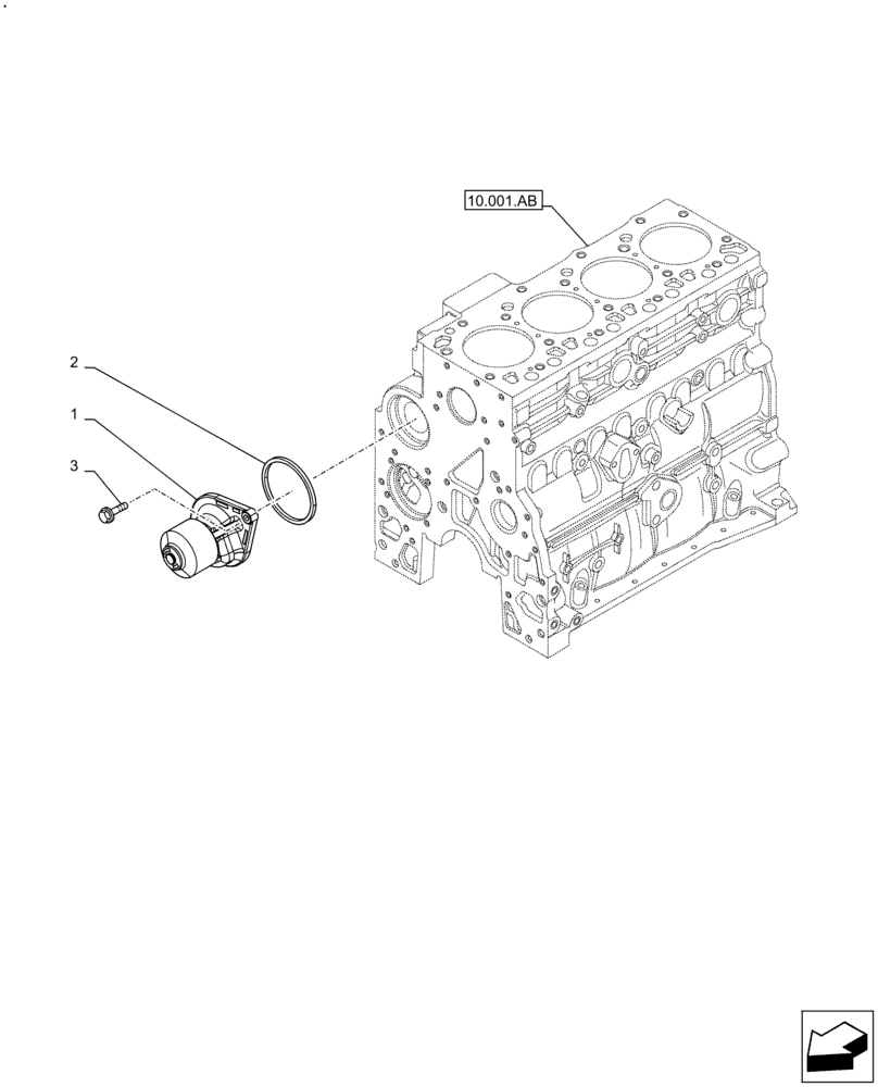 Схема запчастей Case F4HFE413E A002 - (10.400.BB) - WATER PUMP (10) - ENGINE