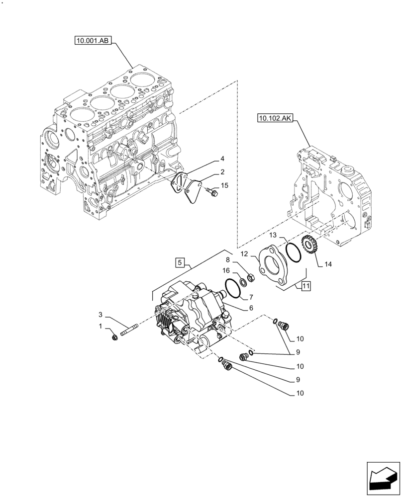 Схема запчастей Case F4HFE413C A002 - (10.218.AQ) - FUEL INJECTION PUMP (10) - ENGINE