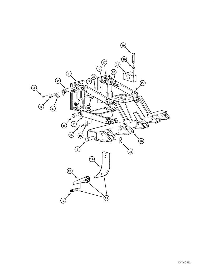 Схема запчастей Case 845 - (09.17[00]) - RIPPER - ASSEMBLY (09) - CHASSIS