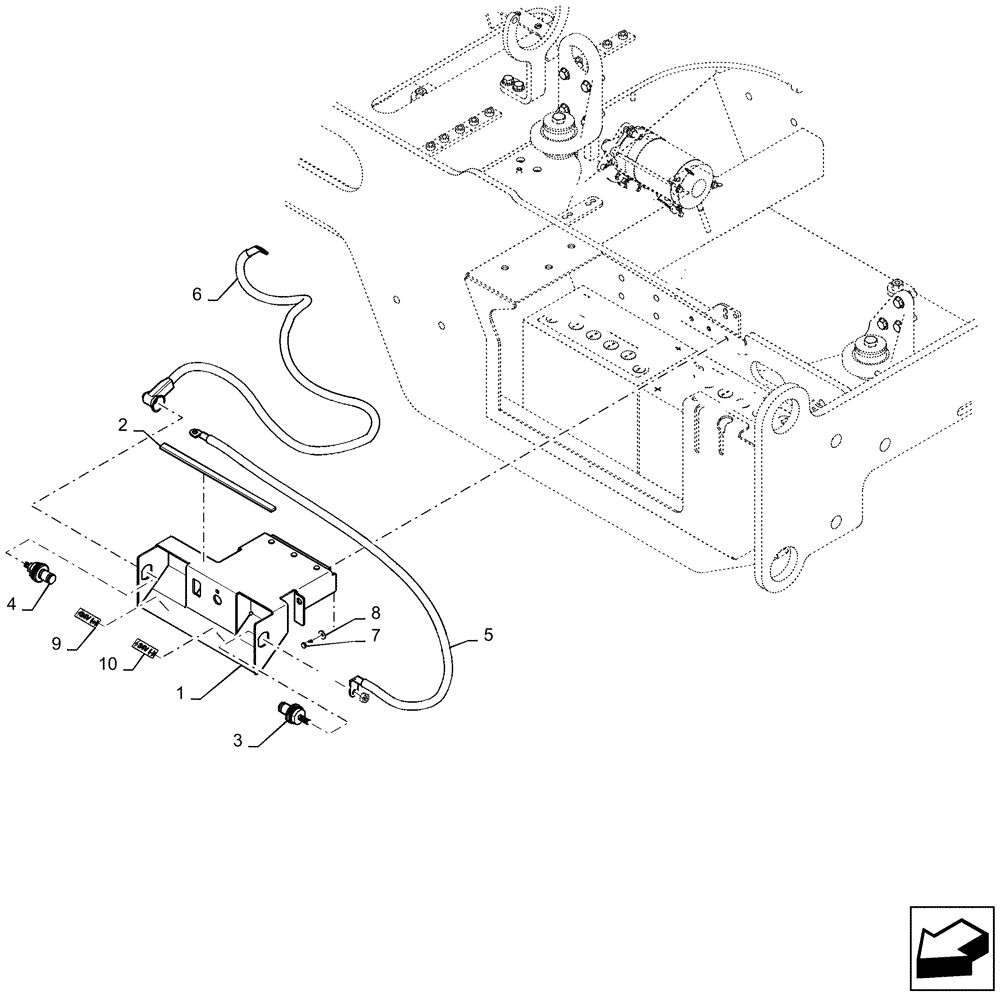 Схема запчастей Case 821F - (55.201.AU) - REMOTE JUMP POST (55) - ELECTRICAL SYSTEMS